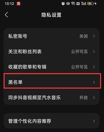 汽水音乐APP怎么查看黑名单