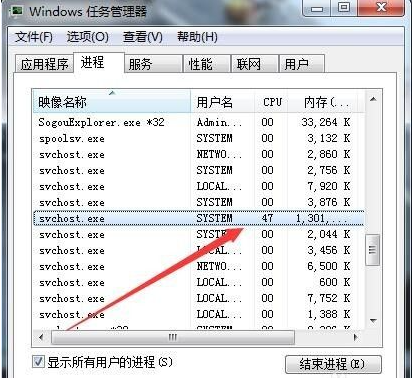 Win7系统中svchost占用cpu过高怎么办？